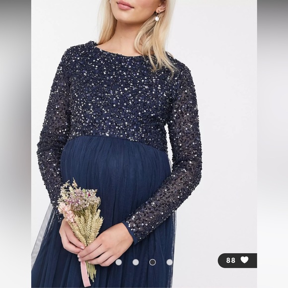ASOS Maya Maternity Dress Navy - Picture 4 of 5